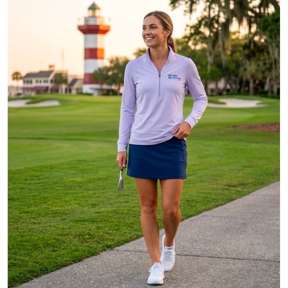 Greg Norman RBC Heritage Golf Pullover Womens Small Purple Play Dry 1/4 Zip Top